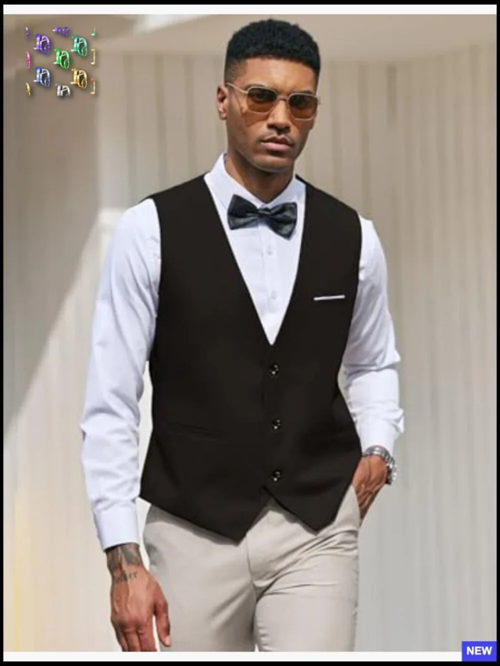 Slim Fit Formal Dress Waistcoat Business Vest Casual Elegant Menswear